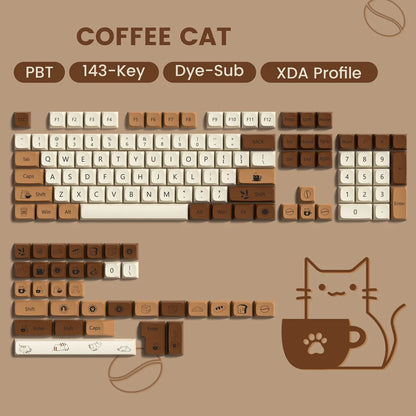 Coffee Cat Mechanical Keycaps