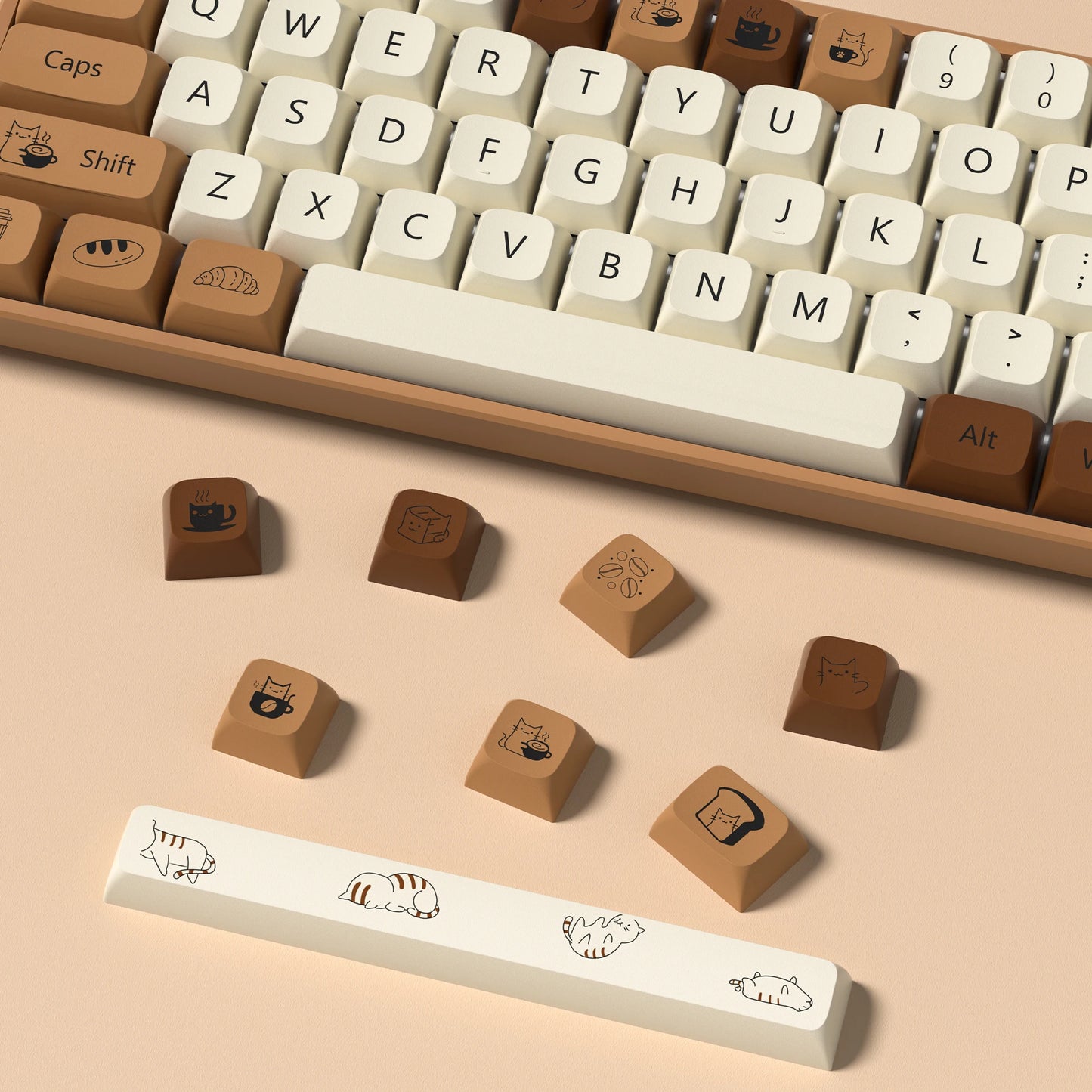 Coffee Cat Mechanical Keycaps